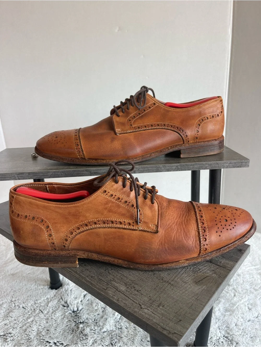 Classic Men's Brown Leather Cap-Toe Brogues size 44 ( 10.5-11.0 US)